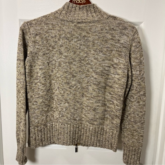 David Brooks Zip-Up Sweater in Beige Size Medium - Picture 7 of 10
